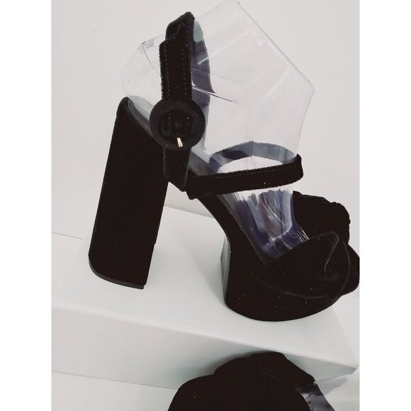 ASOS DESIGN Note Knotted Platform Open Toe Block High Heel Sandals Shoes 10 - Picture 3 of 7